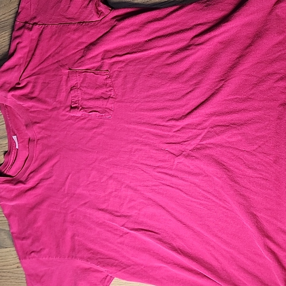 Vintage Single Stitch Hanes Fuchsia T-Shirt with Pocket